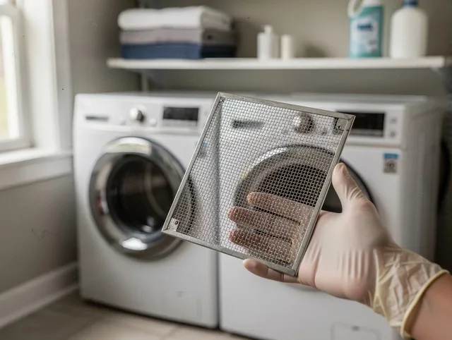 Walnut Park Dryer Vent Cleaning specialist performing detailed lint trap cleaning service in Walnut Park