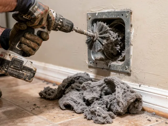 Certified Walnut Park Dryer Vent Cleaning technician performing dryer vent cleaning in Walnut Park